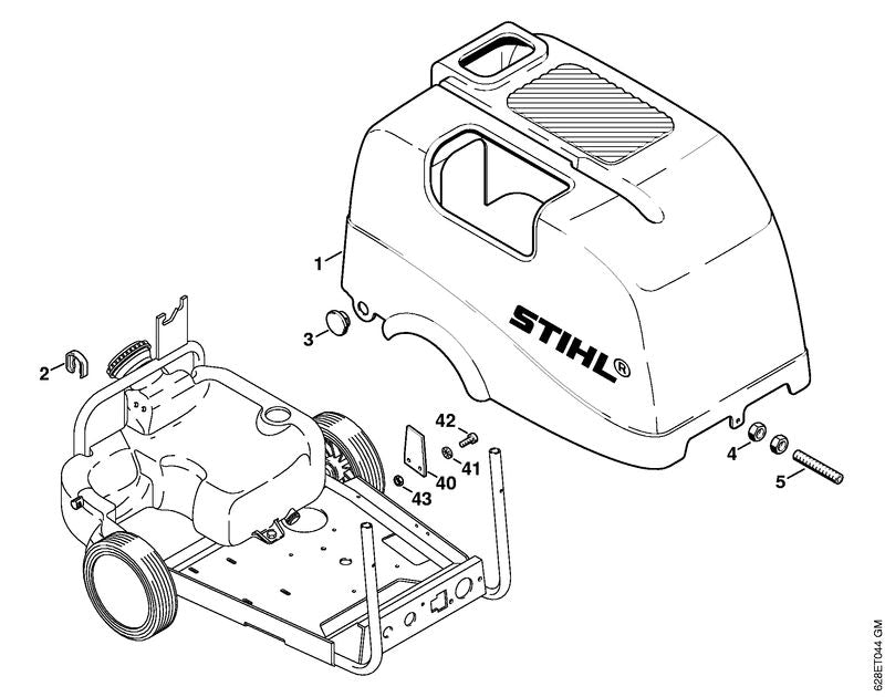 STIHL 4724-706-1800 Klem positie 2 technische tekening