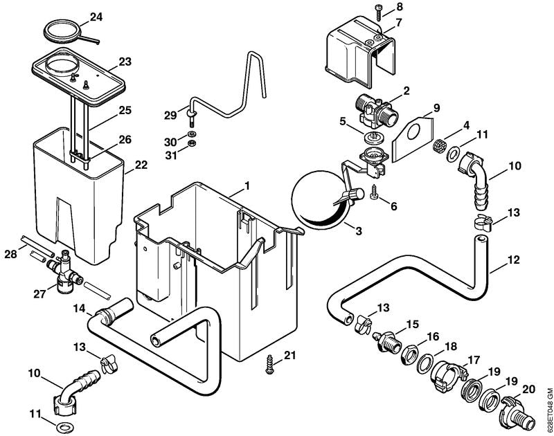 STIHL 9210-825-0758 Zeskantmoer 3/4" positie 16 technische tekening
