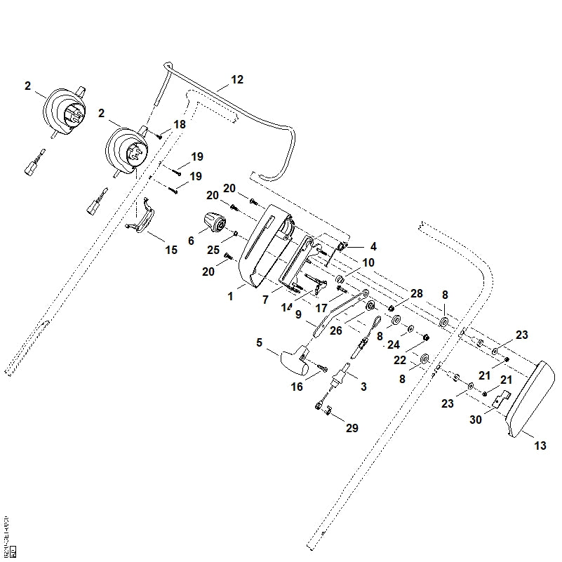 STIHL 6290-430-0410 Dodemansschakelaar positie 2 technische tekening