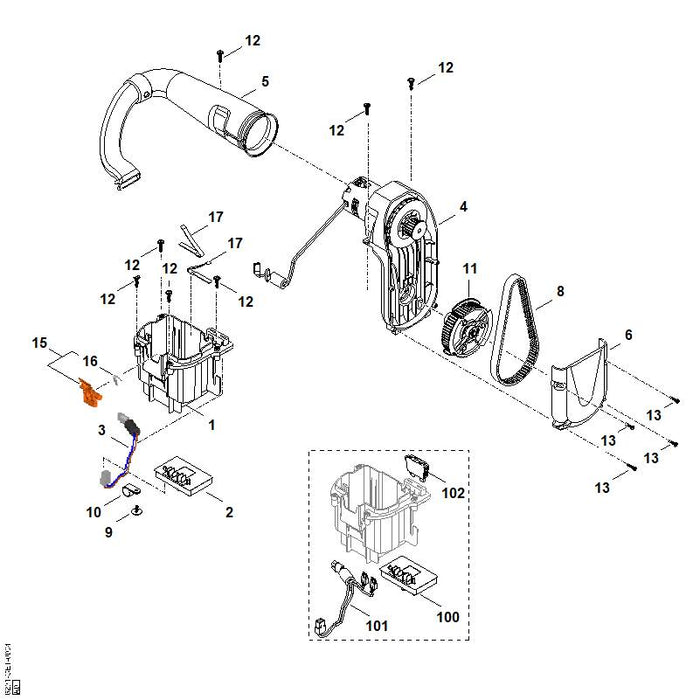STIHL 6291-820-2000 Riempoelie compleet positie 11 technische tekening