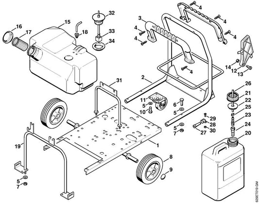 STIHL 4712-700-0800 Tank positie 20 technische tekening