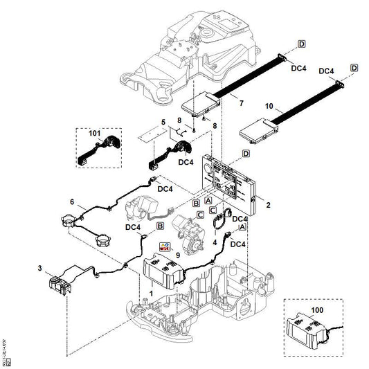 STIHL 6301-430-1482 elektronicamodule positie 2 technische tekening