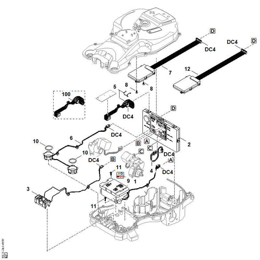 STIHL 6301-430-1483 elektronicamodule positie 2 technische tekening
