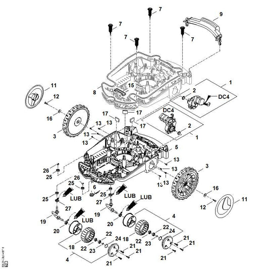 STIHL 6309-710-6600 beugel positie 19 technische tekening