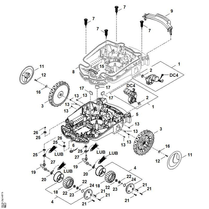 STIHL 6309-700-0401 wiel compl. positie 3 technische tekening