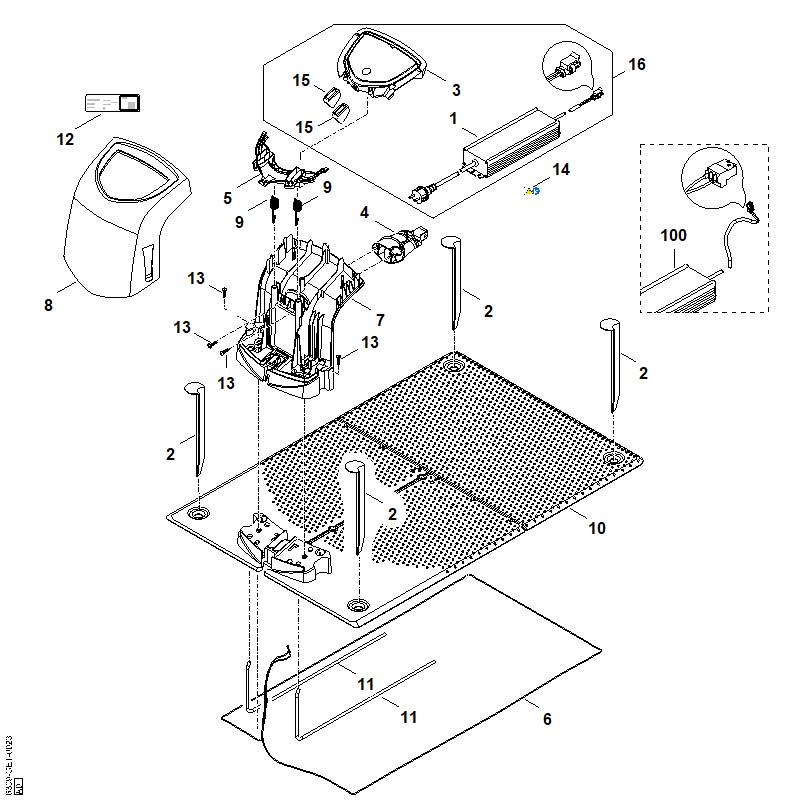 STIHL 0000-967-7242 waarschuwingsinstructie positie 14 technische tekening