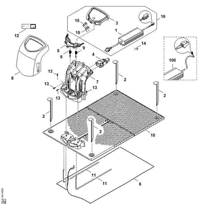 STIHL 0000-967-7242 waarschuwingsinstructie positie 14 technische tekening
