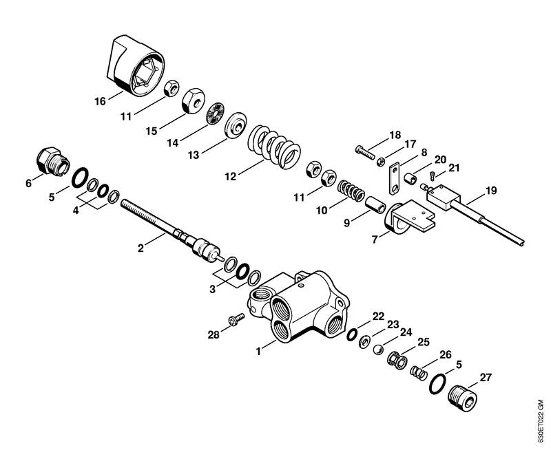 STIHL 4705-430-0520 Microschakelaar positie 19 technische tekening