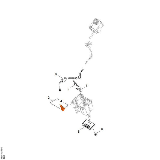 STIHL 6320-791-3100 veer positie 1 technische tekening