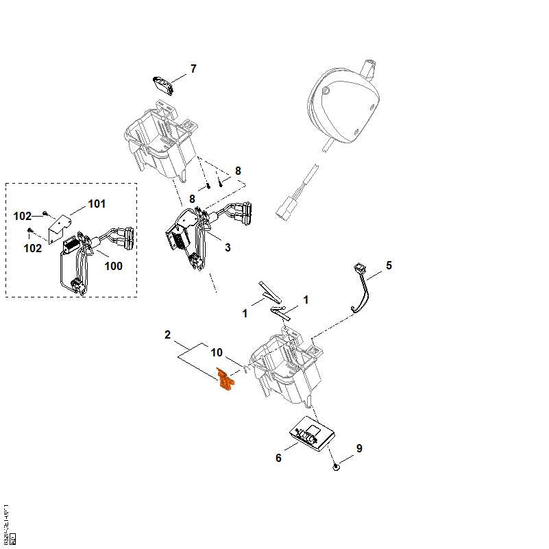 STIHL 6320-440-3011 kabelboom positie 3 technische tekening