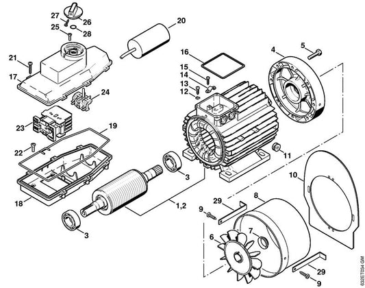STIHL 4731-600-0202 Elektromotor 400/415 V/50 Hz positie 2 technische tekening
