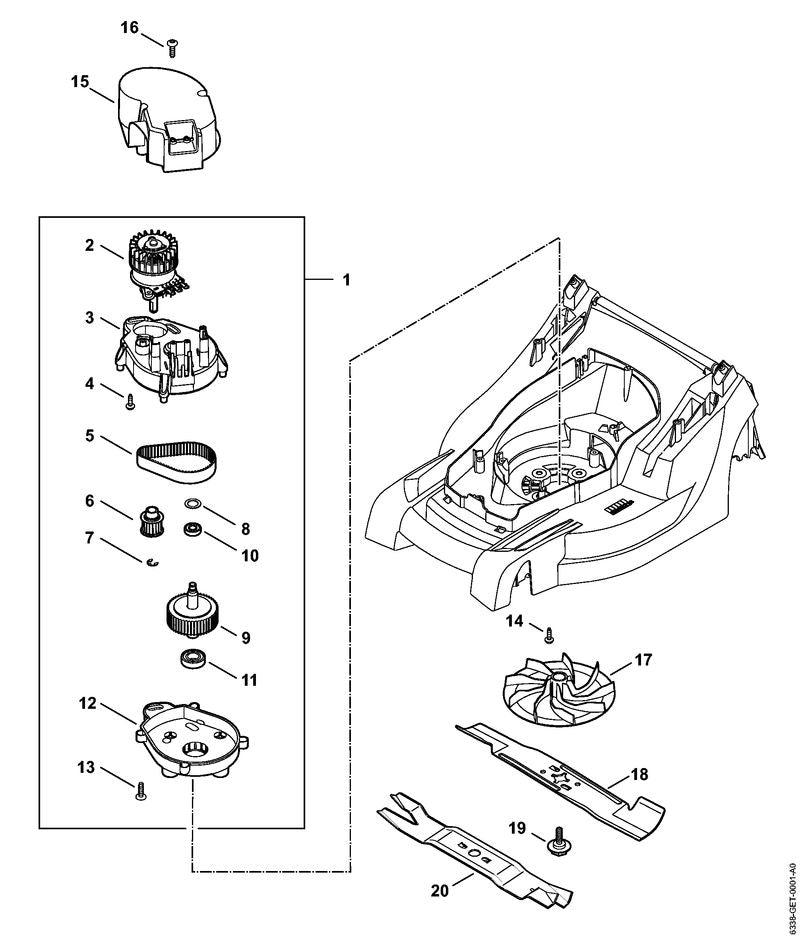 STIHL 6338-700-3500 messenas compl. positie 9 technische tekening