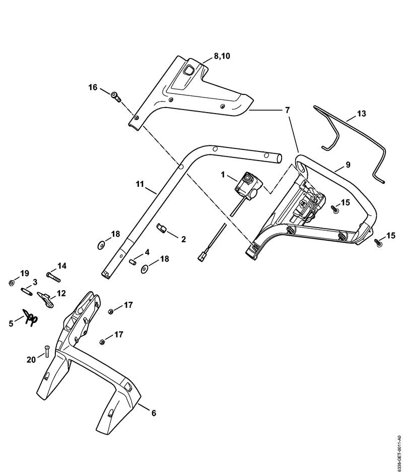 STIHL 6338-430-0500 Schakelaar positie 1 technische tekening