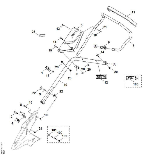 STIHL 6364-760-1720 paneel positie 5 technische tekening