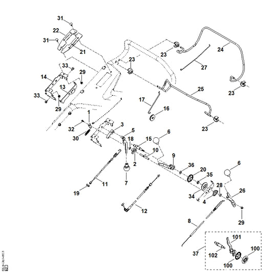 STIHL 9666-003-9050 pen positie 19 technische tekening