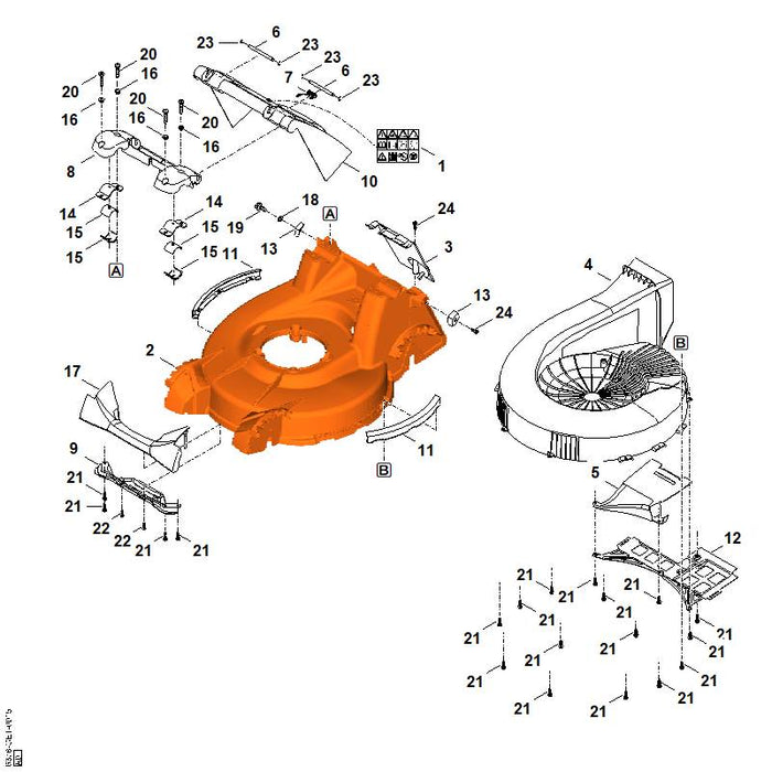STIHL 6378-766-0200 bumper positie 17 technische tekening