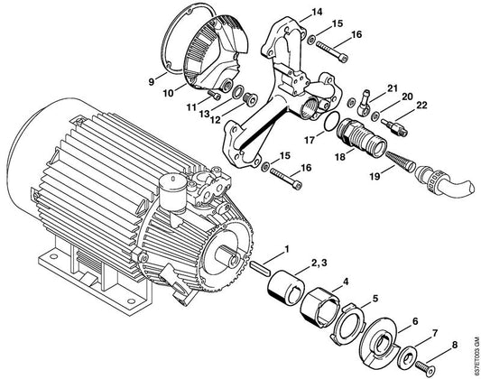 STIHL 4707-511-0200 Aansluitstuk positie 21 technische tekening