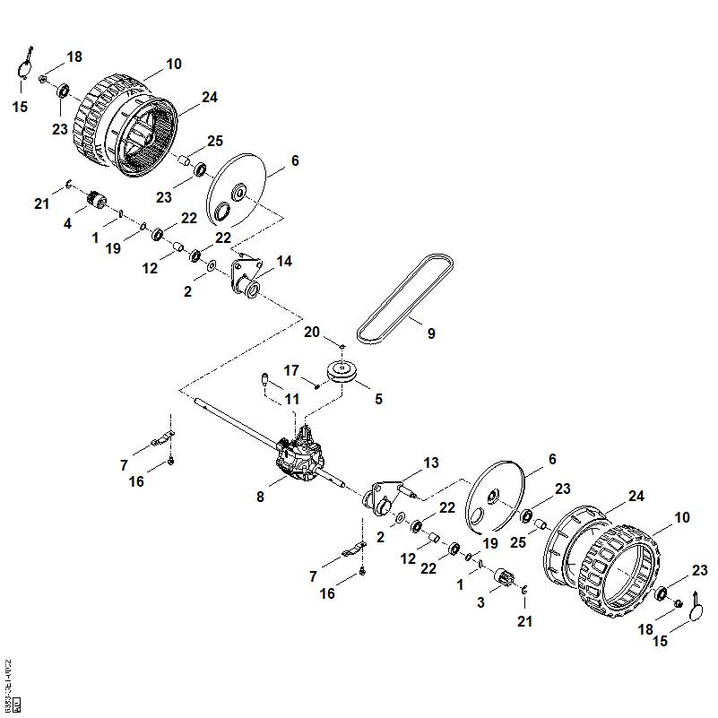 STIHL 6383-700-0401 wiel compl. positie -1 technische tekening