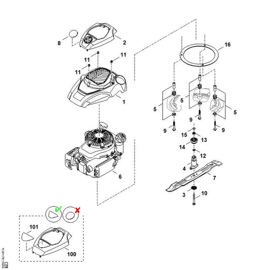 STIHL 6383-967-1515 typeplaatje RM 4 RV positie 101 technische tekening