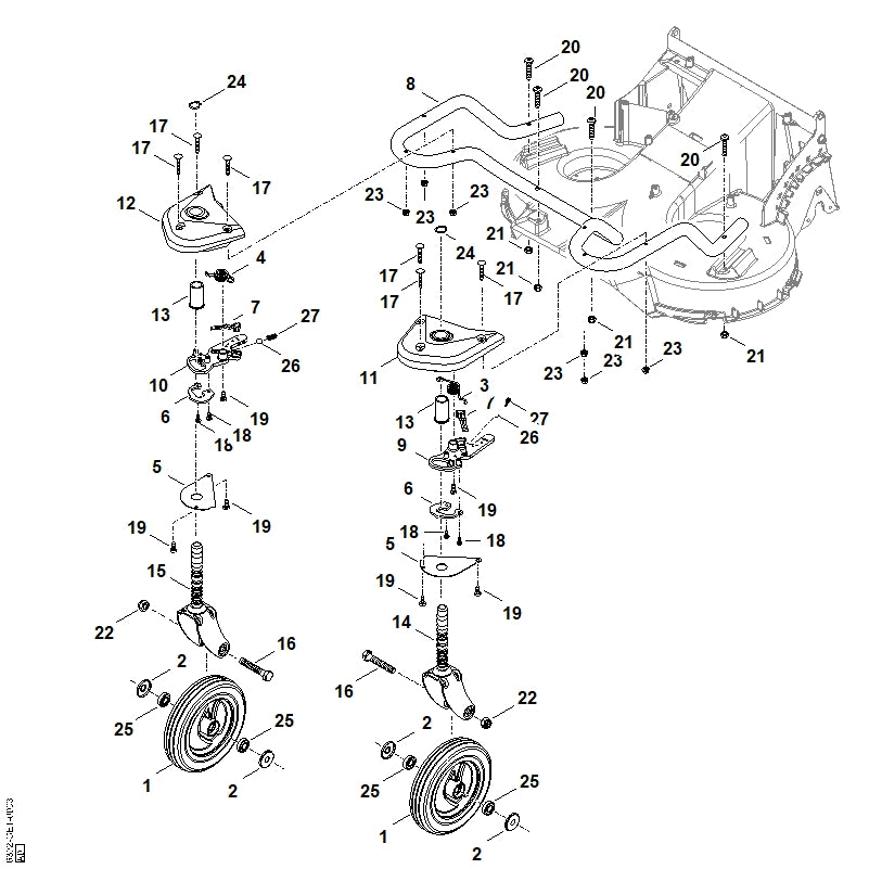 STIHL 6392-763-4215 Verstelelement rechts positie 12 technische tekening