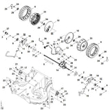 STIHL 6392-780-4905 Zwenkplaat rechtsachter positie 19 technische tekening