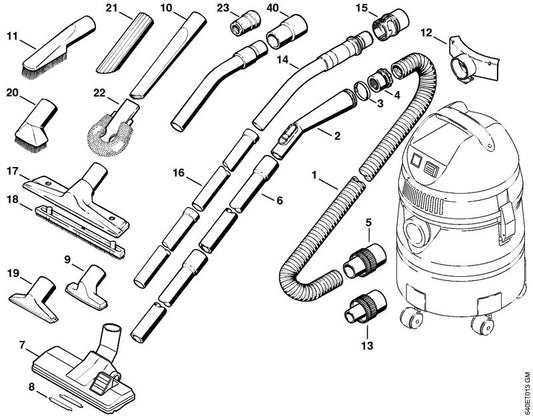 STIHL 4901-503-1503 Mof Ø 36/36 mm positie 40 technische tekening