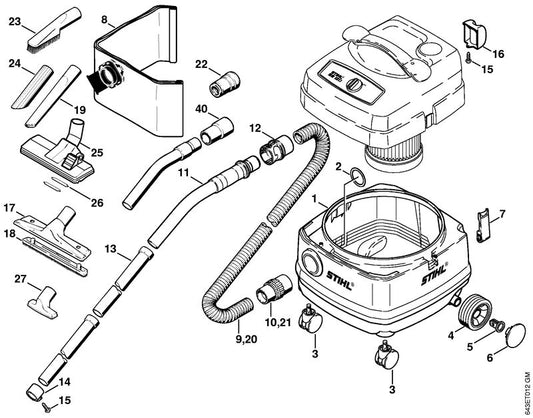 STIHL 4727-704-4200 Kap positie 6 technische tekening