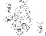 STIHL 4730-703-4100 Handgreep positie 3 technische tekening