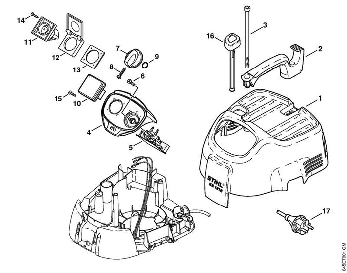 STIHL 4742-760-8400 Stang positie 16 technische tekening