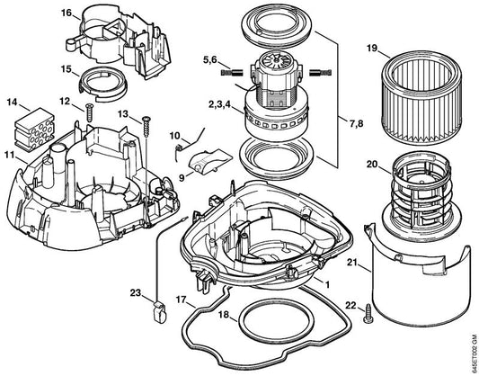 STIHL 4742-717-8300 Afleider positie 23 technische tekening