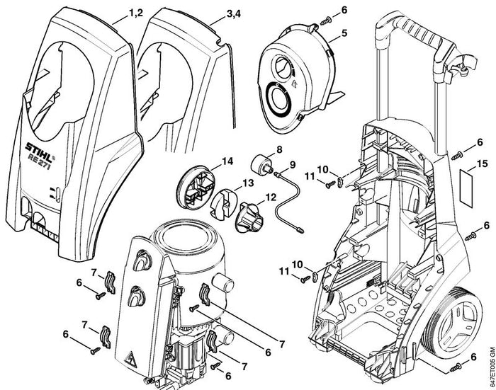 STIHL 4788-510-3200 Pijp positie 9 technische tekening
