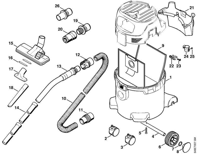STIHL 4774-700-0800 Tank positie 1 technische tekening