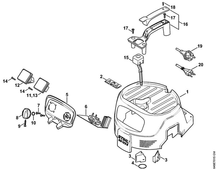 STIHL 4774-760-8400 Stang positie 15 technische tekening