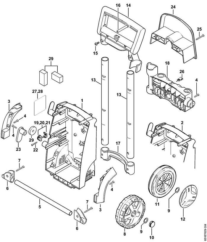 STIHL 4765-791-2700 Pijp positie 13 technische tekening