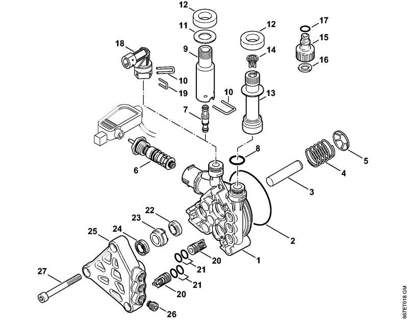 STIHL 4754-760-8800 Injecteur positie 7 technische tekening