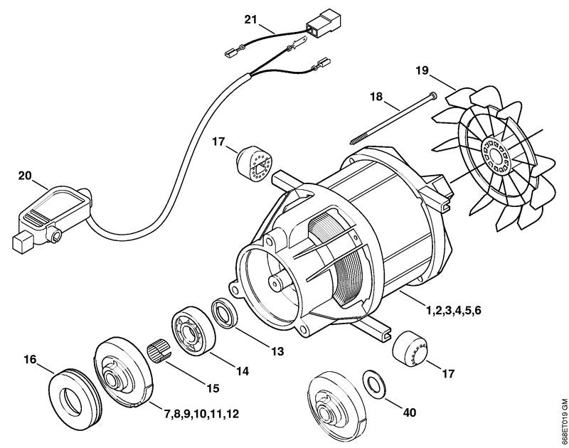STIHL 4739-760-8700 Tuimelschijf 7,72° positie 11 technische tekening