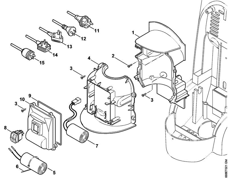 STIHL 4766-605-1001 Condensator 25 µF positie 5 technische tekening