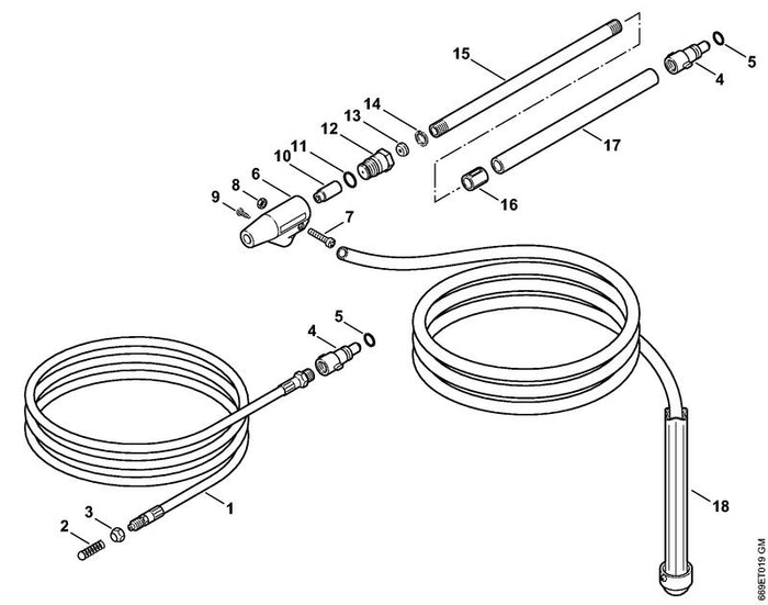 STIHL 4900-504-0401 Pijp positie 15 technische tekening