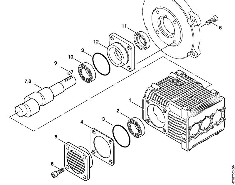 STIHL 9509-003-6671 Rollager 30205A positie 10 technische tekening