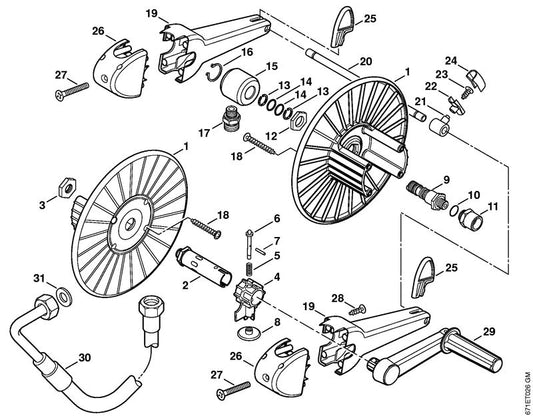 STIHL 4747-791-7001 As positie 20 technische tekening
