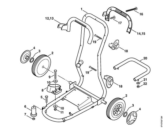 STIHL 9104-007-4298 cilinderbout IS P5x50 positie 19 technische tekening