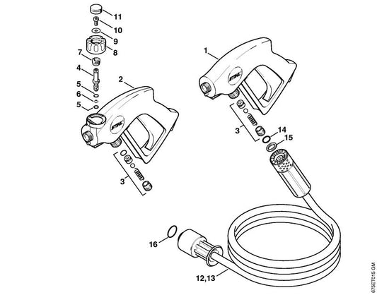 STIHL 4731-007-1055 Pakkingset positie 3 technische tekening