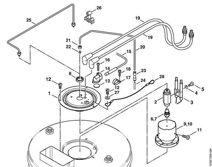 STIHL 4752-521-0300 Pijp positie 20 technische tekening
