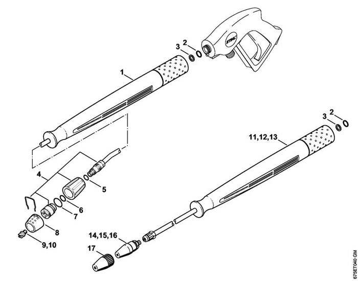 STIHL 4900-500-1660 Rotorsproeier 045 positie 13 technische tekening