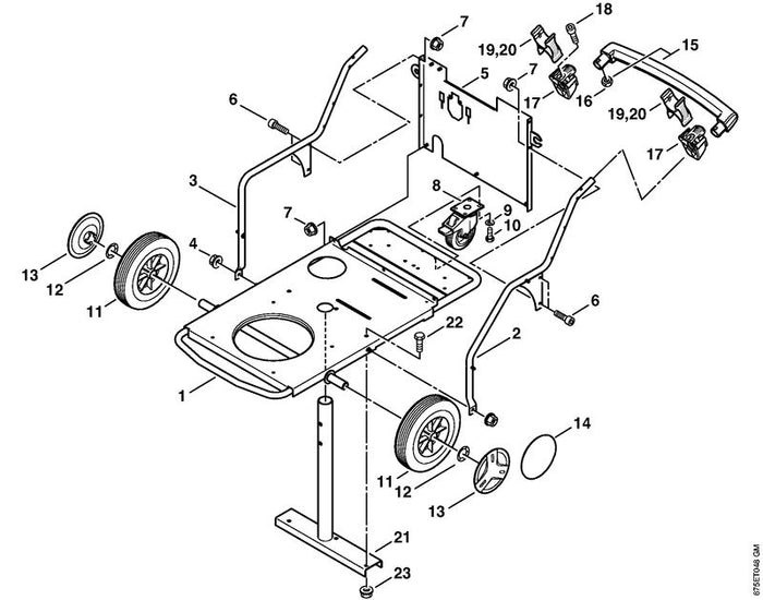 STIHL 4770-790-2100 Frame positie 1 technische tekening