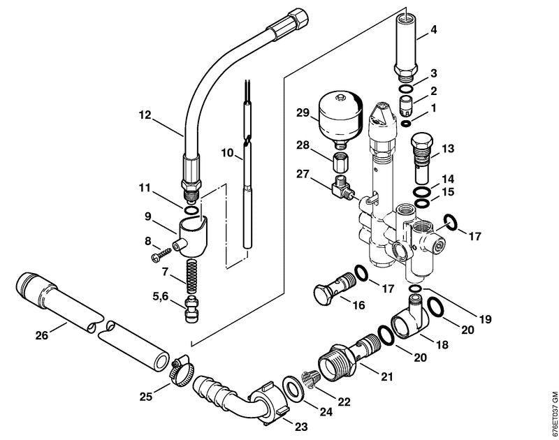 STIHL 4706-511-0305 Zuiger positie 5 technische tekening