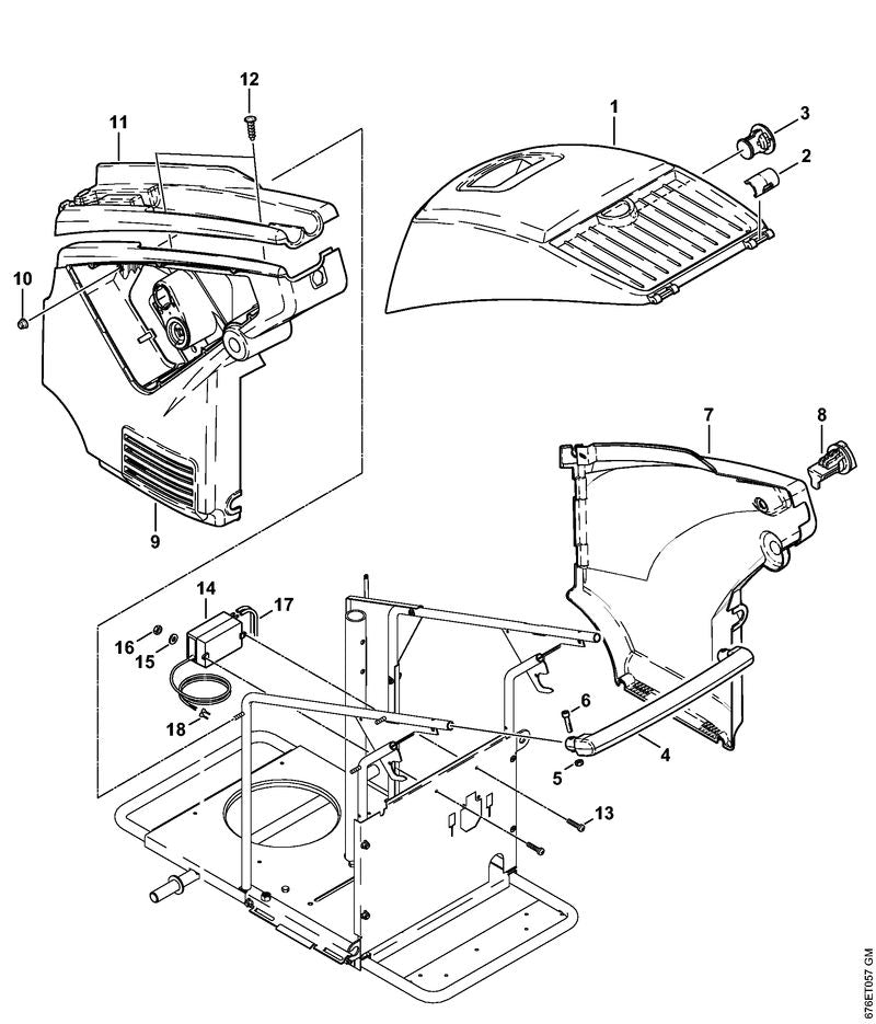 STIHL 4752-706-0100 Vergrendeling positie 8 technische tekening