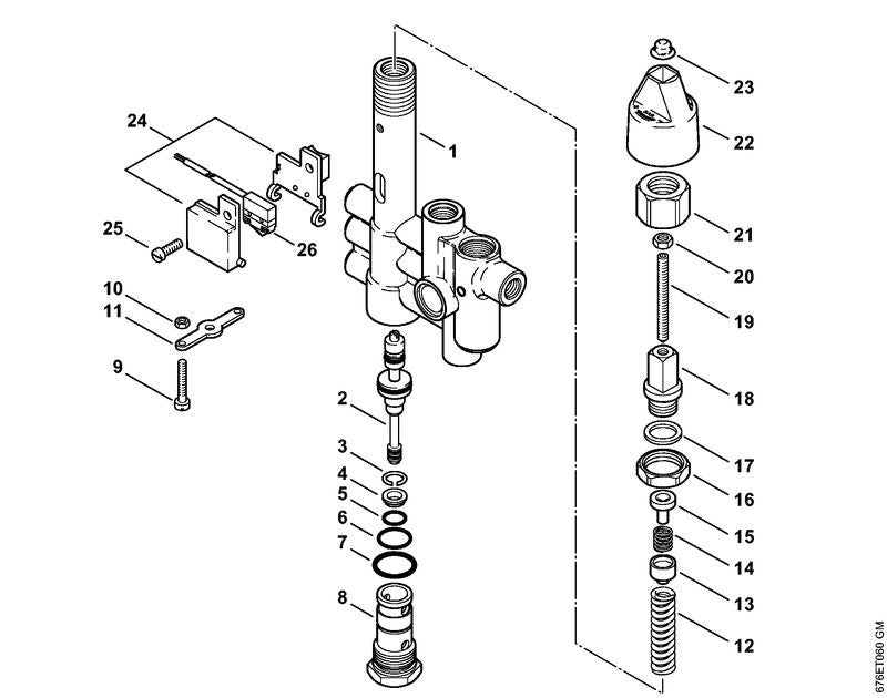 STIHL 4736-007-1000 Rep.set veiligheidsregelblok positie -1 technische tekening