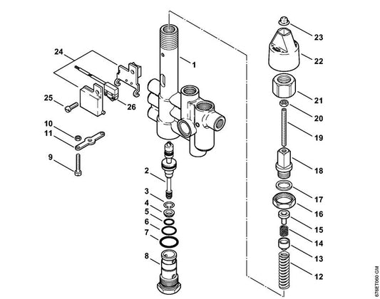 STIHL 4736-007-1000 Rep.set veiligheidsregelblok positie -1 technische tekening