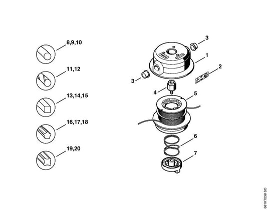 STIHL 4002-713-6502 Kraagbout positie 4 technische tekening